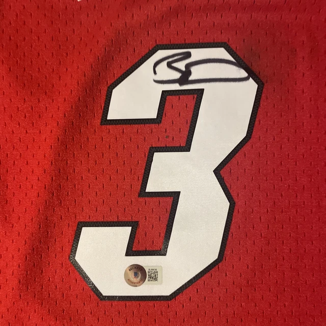 Dwyane Wade Miami Heat Signed Red Mitchell & Ness Authentic Jersey 2