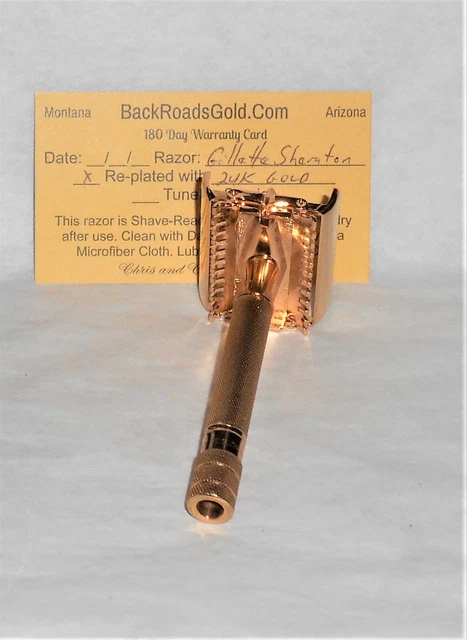 Gillette 1937 Sheraton TTO Refurbished Replated 24 Gold W Case X–37 12