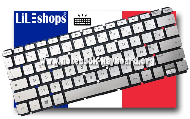 Clavier AZERTY Français Pour HP ENVY 15-J146NF - Noir Cadre Gris - Neuf