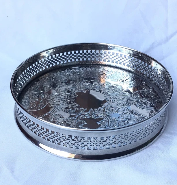 Vintage Silver Plate Wine Bottle Coaster By Cavalier Sheffield England Boxed.