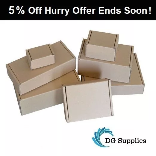 Brown Die Cut Folding Lid Postal Cardboard Boxes Small Mailing Shipping Cartons