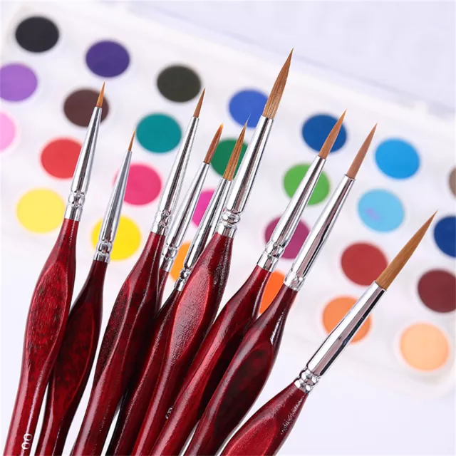 6pcs Artist Paint Brush Sable Hair Detail Miniature Brush Painting Brushes Set 2