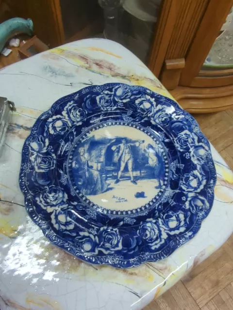 Rare Ridgway Flow Blue JOSEPHINE COACHING DAYS WAYS Dinner Plate