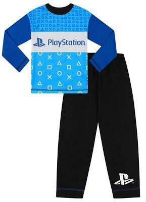 Boys Official Sony PlayStation Gaming Long Pyjamas Blue Gift Kids Pjs