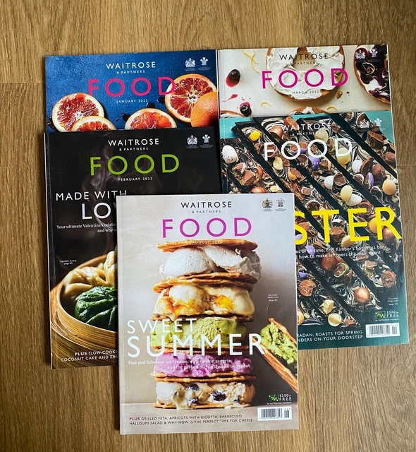 WAITROSE FOOD MAGAZINE 5 Magazines 2022 Jan, Feb, Mar, April And Aug. EUR 10,75 PicClick DE