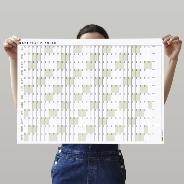 BOTANICAL GREEN 2024 Wall Calendar, 2024 Wall Planner, Year Planner
