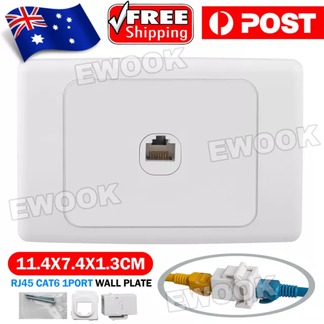 RJ45 Cat6 1Port Clipsal Style Wall Plate Network LAN coupler Jack cw1c6ff