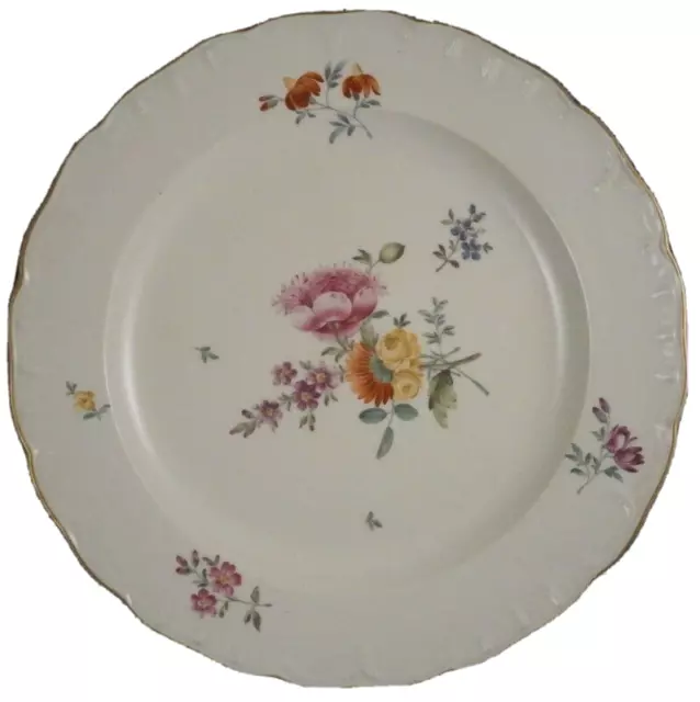 Antiguo De 18thC 1782 Frankenthal Porcelana Floral Placa Porzellan Teller Alemán