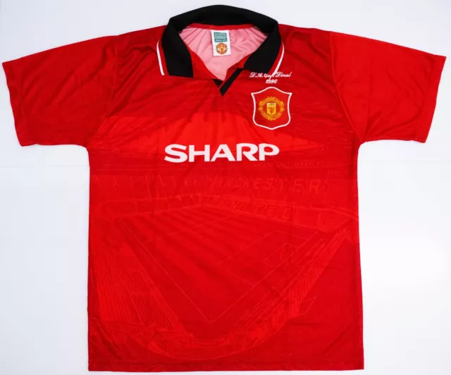 Offizielles Manchester United Retro Heim Trikot F.A. Cup Finale 1996 Gr. XL Home