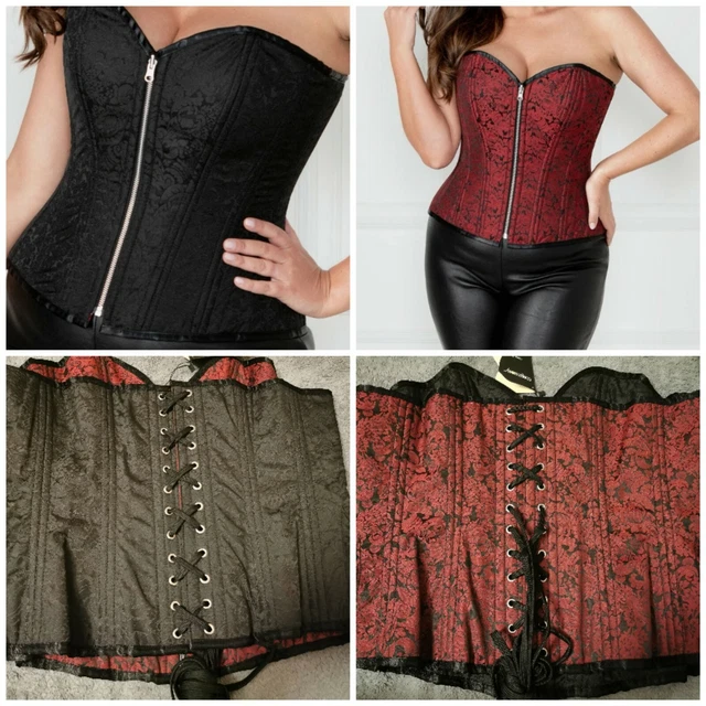"Corsetto Corset Story brocade reversibile vita cerniera allenamento overbust taglia 36"