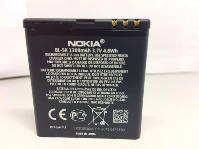 New Nokia Bl-5K 3.7V  Battery For C7 C7-00 Astound N85 N86 X7