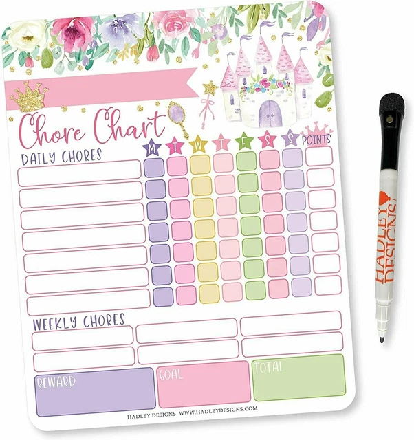 PRINCESS KIDS CHORE Chart Magnetic, Reward Chart for Kids, Good ...