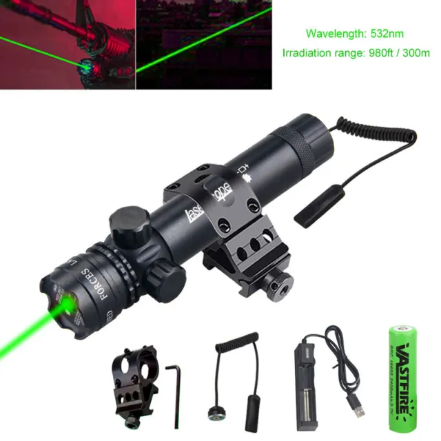 Tactical Green Dot Laser Sight Rifle Gun Scope Rail&Barrel Mount Pressure Switch