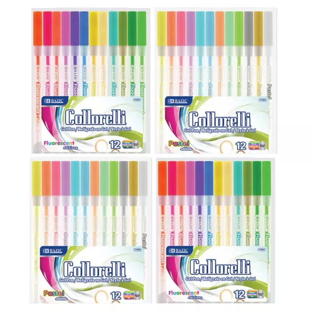 48 PC Gel Stylos Set Fluo Pastel Couleurs Kids Adulte Coloriage Livre Art Dessin