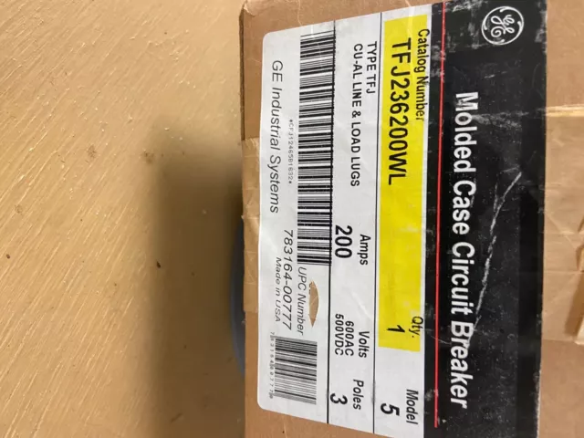 General Electric TFJ236200 200A 3-Pole 3-Phase 600V Circuit Breaker