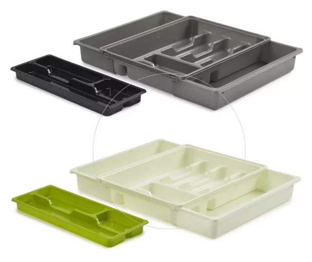 Support De Plateau De Couverts En Plastique Réglable Extensible 9 Compartiments Tiroir Organisateur