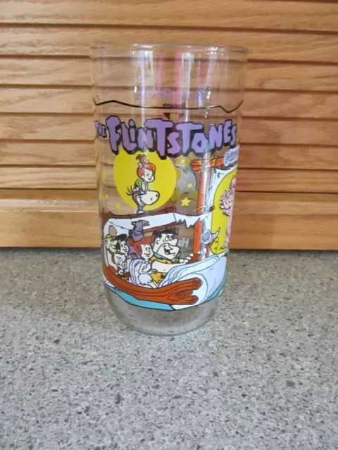 Hardee's Flintstones 30 Years Glass "Going to the Drive-in" 1964 Hanna Barbera
