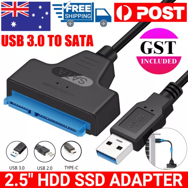 USB 3.0 to Sata 2.5" HDD SSD Adapter Converter Cable For Hard Drive Connector AU