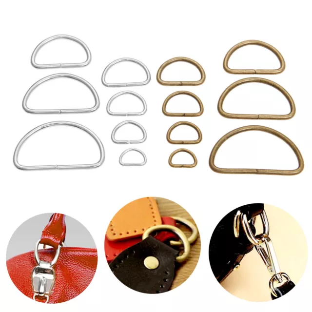 20Pcs Metal D Ring Buckle for Webbing Bag Leather Strap Pets Collar DIY Sewing