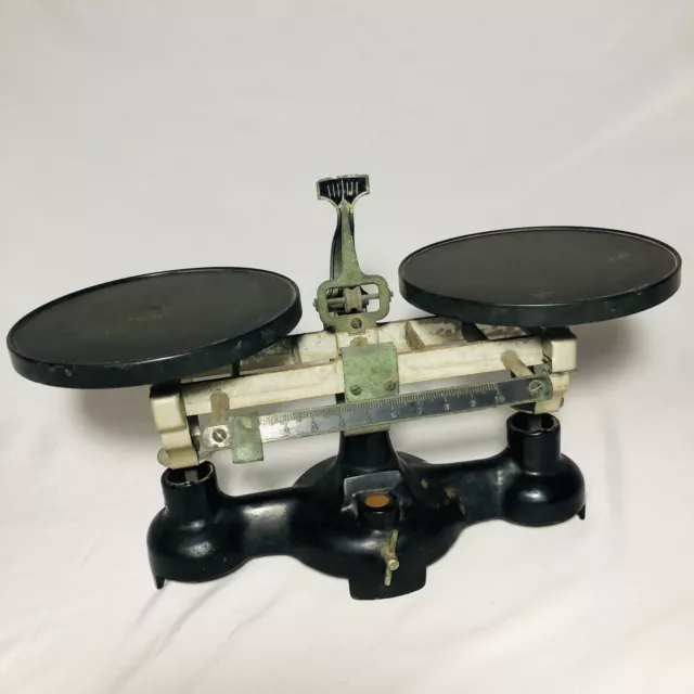 Antique Chicago Apparatus Cast Iron Balance Scale Scientific Pharmacy Double