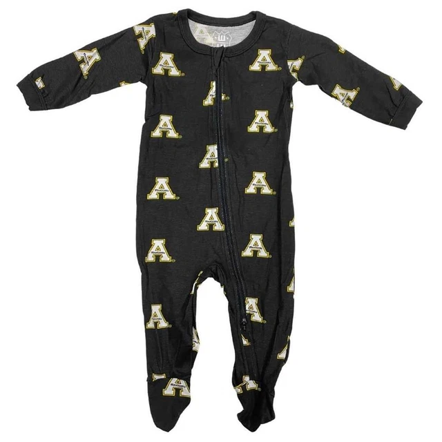 Infant Appalachian State Footed PJs Zippered Baby Pajamas With Feet
