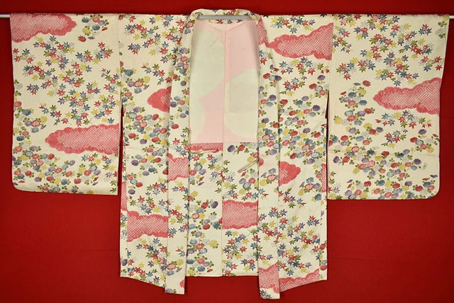 Vintage Japanese Kimono Silk Antique BORO HAORI Kusakizome Dyed/A844/590