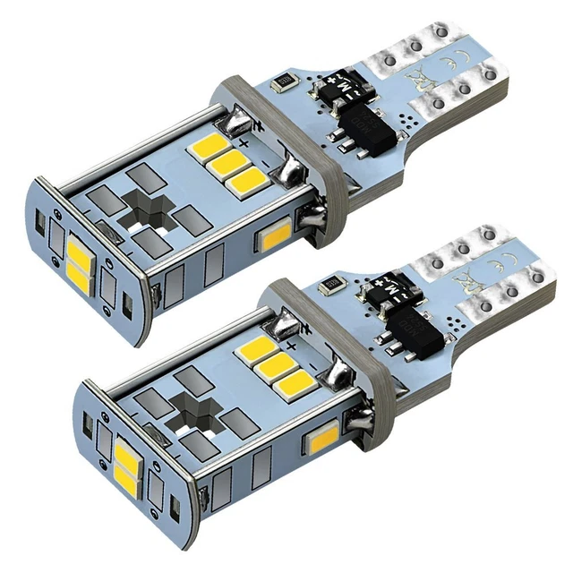 2x 6000K White Error Free Canbus 921 912 T15 W16W LED Backup Reverse Light Bulbs