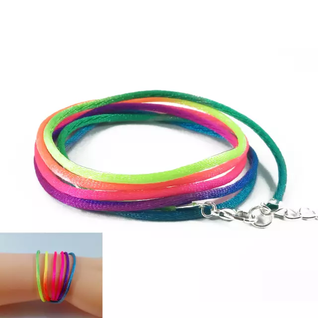 Bracciale Colorato Arcobaleno 6giri corda multicolore Acciaio braccialetto Donna