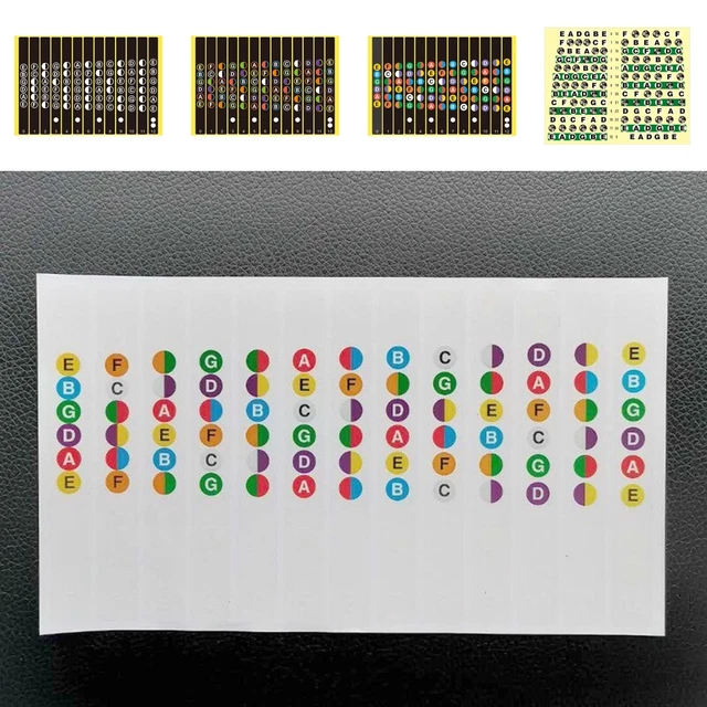 GUITAR FRETBOARD NOTES Map Label Sticker Fingerboard Fret Decals for 6