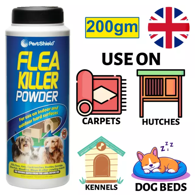 Flea Killer Powder Flea Treatment for Indoor & Outdoor Crawling Insect 200g