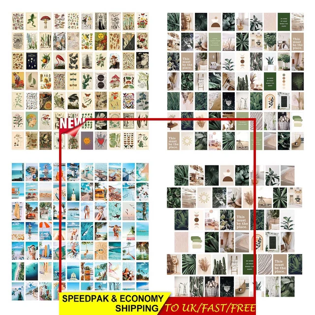 Kit de collage de pared de imágenes estéticas cartel de doble cara postales pegatina fotográfica