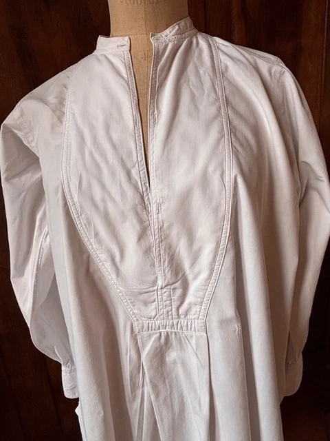 Chemise Ancienne Homme N°52 En Lin - Taille Grand-père, Occasion Bon état
