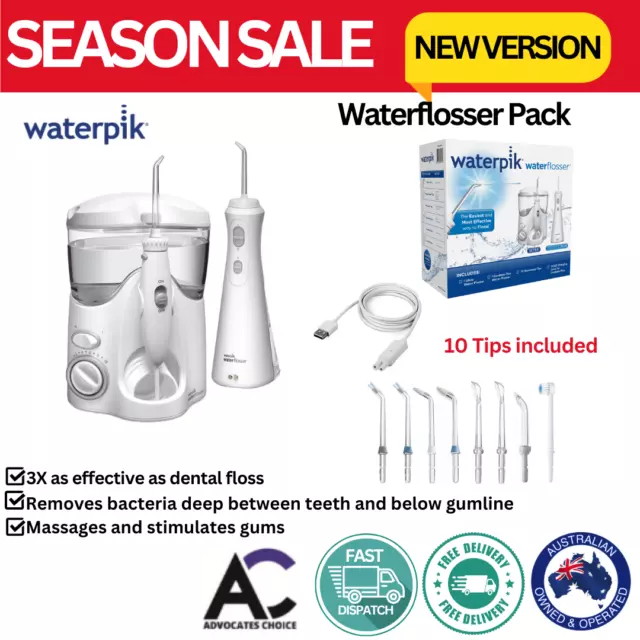 Waterpik Water Flosser Ultra & Cordless Plus Combo Set Pack w/ 10 Accessory Tip