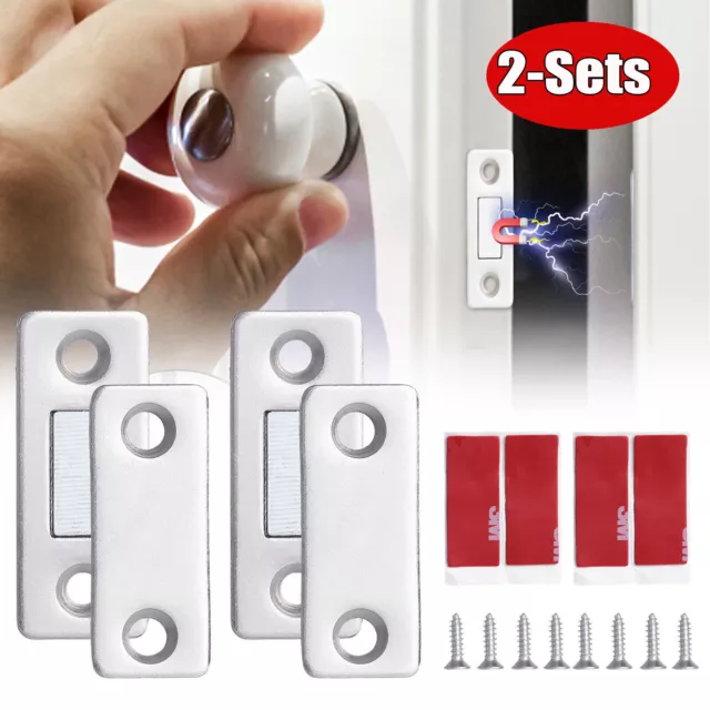 2Set Strong Magnetic Catch Latch Ultra Thin For Door Cabinet Cupboard Closer UK