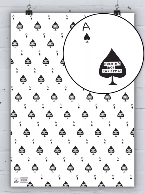 Quality Rude Cheeky David Shrigley Xmas Christmas Wrap Gift Wrapping Paper Ace