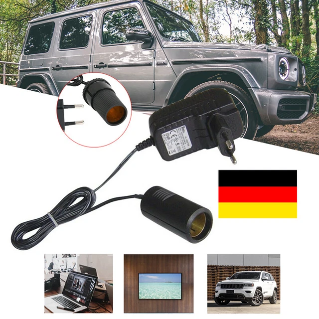 Adaptateur Allume-cigare 230V Vers 12V CDDCWZ - Convertisseur Secteur Pour Voiture, Prise EU - Chargeur Appareils Nomades (max 6W)