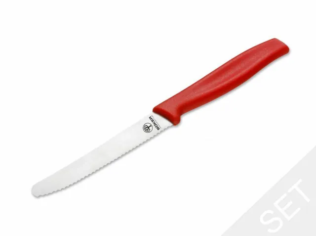 6x cuchillo de pan Böker rojo corte de onda cuchillo de desayuno ✔️ 03BO008 2