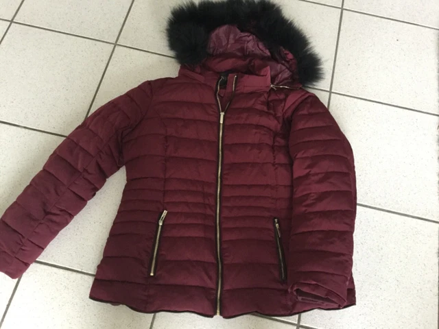 MANTEAU MAISON 123 doudoune bordeaux capuche amovible bordée