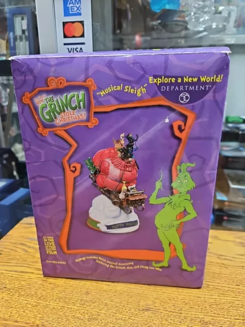 DEPT. 56 DR. SEUSS HOW THE GRINCH STOLE CHRISTMAS MUSICAL SLEIGH (Orig Box)