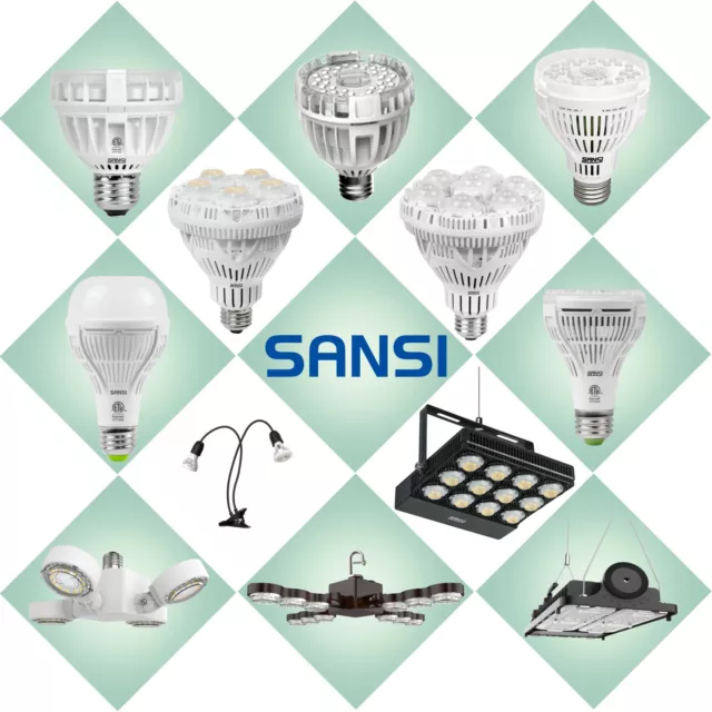 SANSI Lampe à LED de Croissance Lampe E27 10W/15W/20W/24W/30W/36W/45W/60W CE