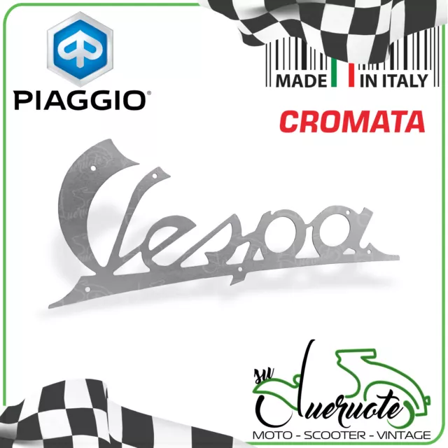 Targhetta Scritta Stemma Scudo Anteriore Vespa 98 125 Faro Basso Struzzo 150 Vb1