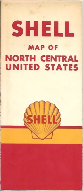 1959 SHELL OIL Road Map NORTH CENTRAL UNITED STATES Michigan Montana Minnesota