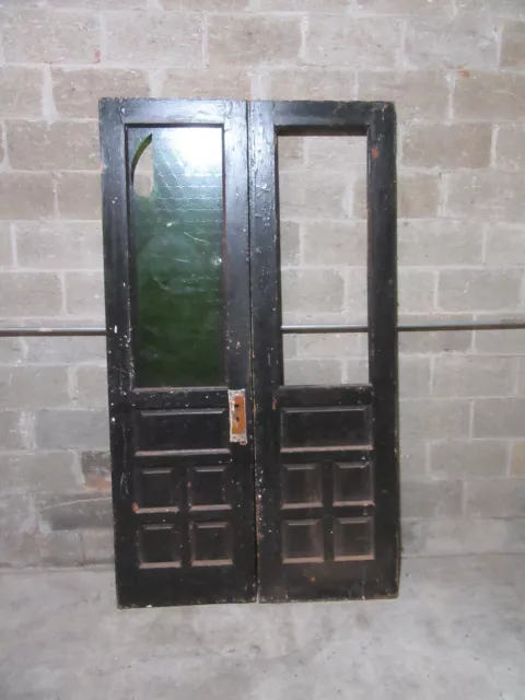 ~ ANTIQUE DOUBLE ENTRANCE FRENCH DOORS ~ 47.75 x 83.5 ~ ARCHITECTURAL SALVAGE