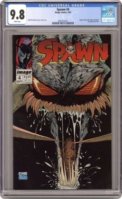 Image Comics Spawn #4 CGC 9.8 #0 Coupon Included Pin Up Violator 1st Cover