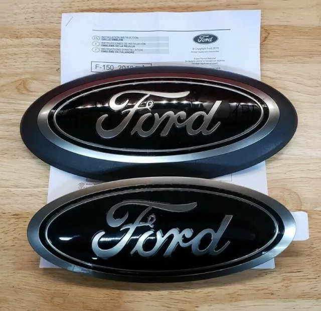 2015-20 Ford F150 tailgate emblem All GLOSS BLACK AND race Red ford script