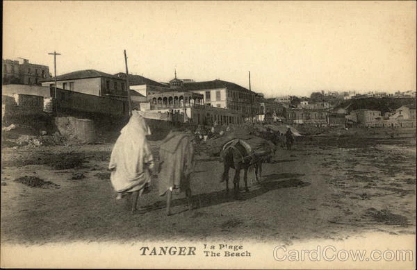 Morocco Tanger (Tangier) La Plage (The Beach) Postcard Vintage Post Card
