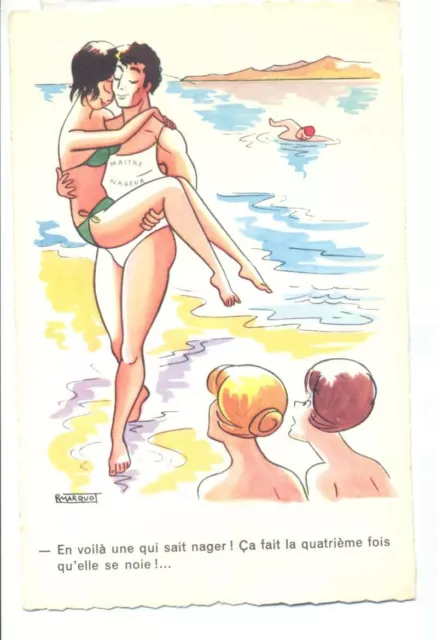 CP HUMOUR Illustrateur MARQUO plage  maitre nageur   serie 1121