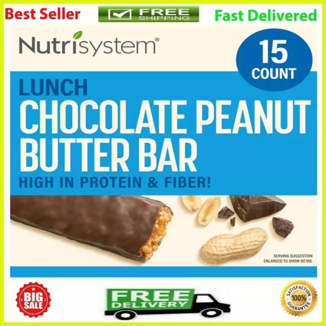 Paquete de barra de mantequilla de maní Nutrisystem para bajar de peso, 15 quilates