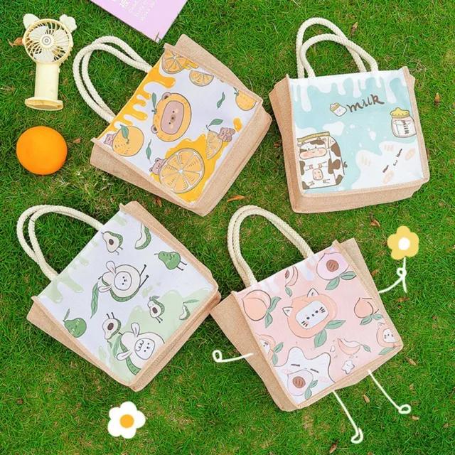 Personality Printed Cute Cartoon Handbags Shopping Bag Lunch Bags Casual Tote