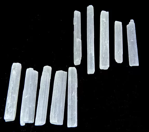 50-84 MM NATURAL SELENITE WANDS, SELENITE PENCIL 10 Pcs LOT 293Cts. b752